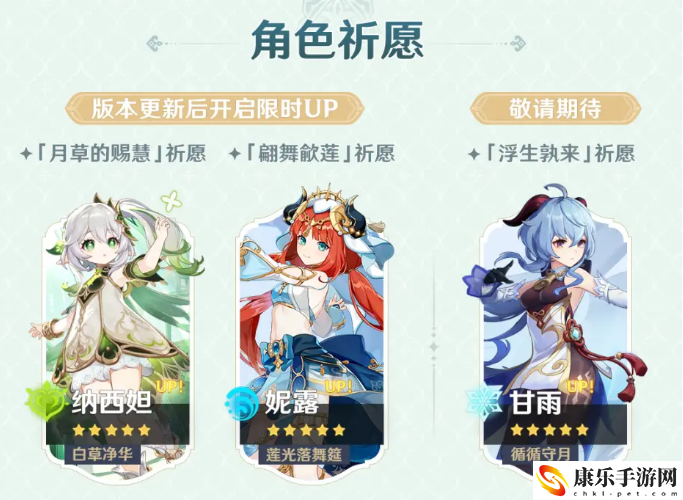 《原神》3.6复刻角色介绍