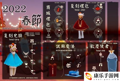 光遇2022春节礼包有哪些 新增今年礼包直售装扮的试用魔法