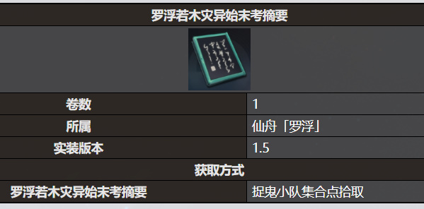 《星穹铁道》罗浮若木灾异始末考摘要书籍收录